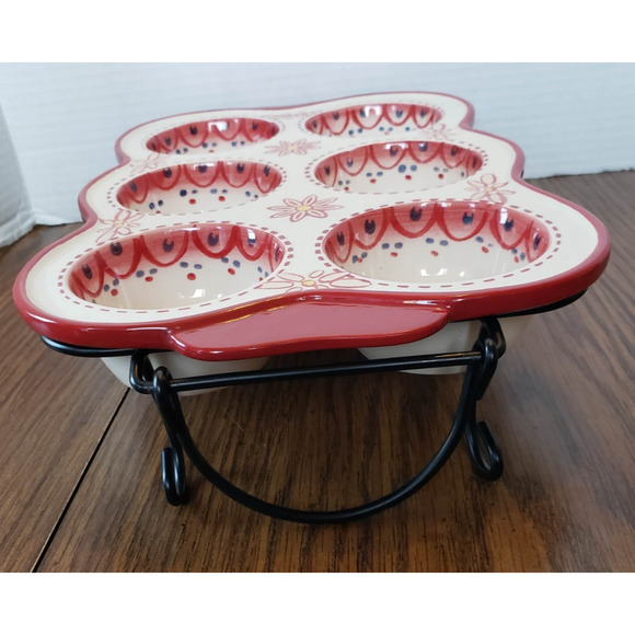 Cooks Tradition Muffin Pan Dutch Porcelain Oven/Mic/Dishwasher Safe - Picture 7 of 13